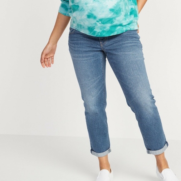NWT: old navy Maternity Full Panel Boyfriend Straight Jeans (0 short) $70 CAD - Picture 1 of 15